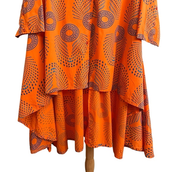 MASSEYS Global Cotton Button Up Tunic Blouse Bold Boho Oversized Size 4X - Picture 5 of 13